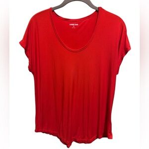 Lands’ End Red Women’s Short Sleeve Shirt Sz M/P (10-12)